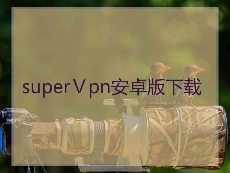 superⅤpn安卓版下载