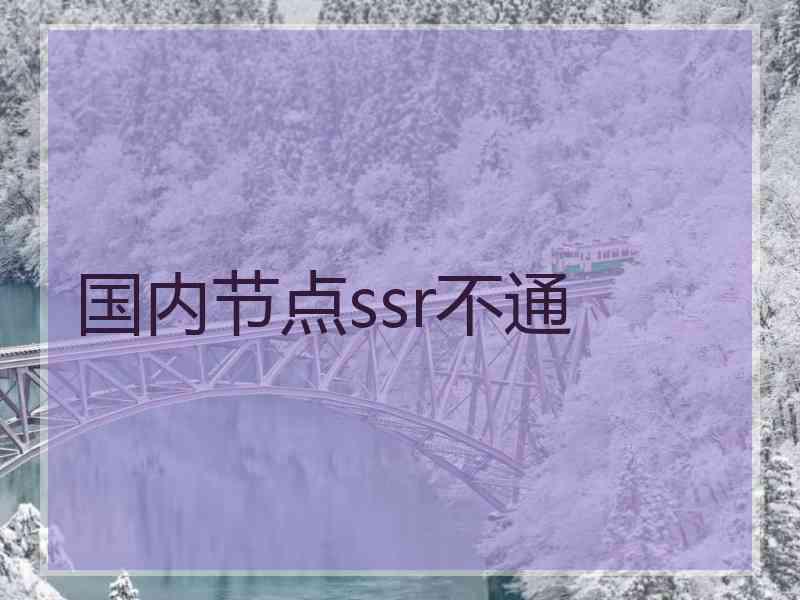 国内节点ssr不通