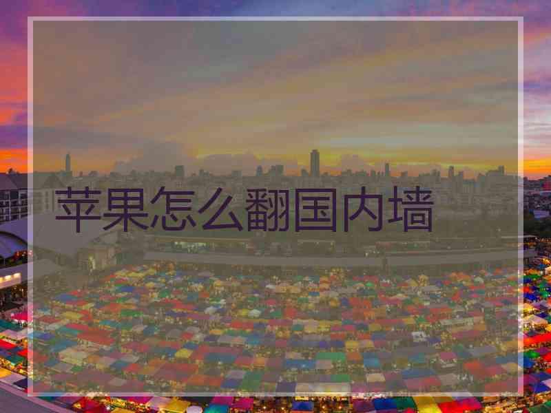苹果怎么翻国内墙