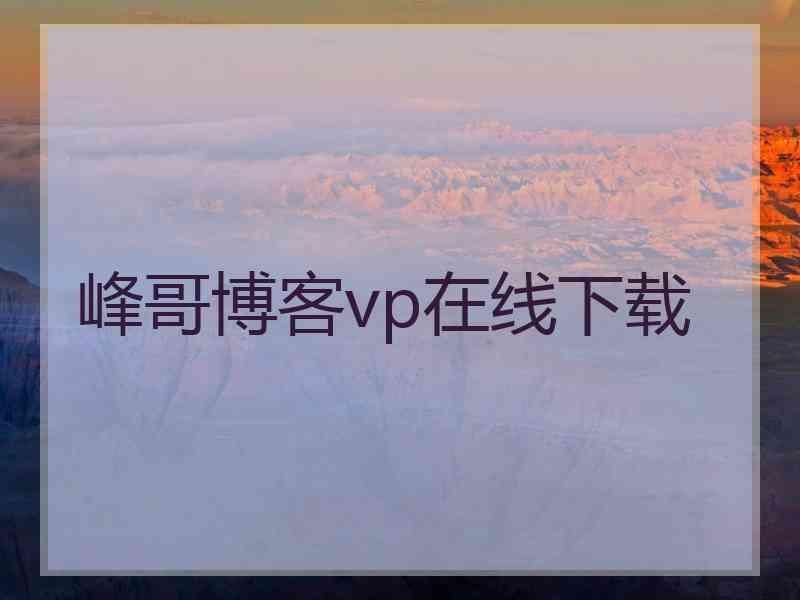 峰哥博客vp在线下载