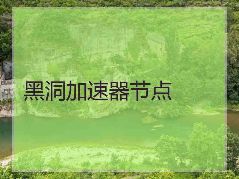 黑洞加速器节点