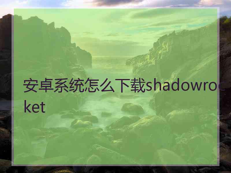 安卓系统怎么下载shadowrocket