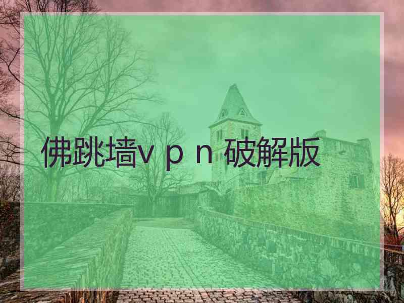 佛跳墙v p n 破解版