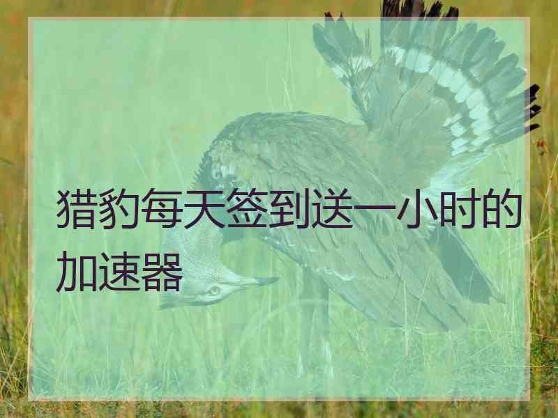 猎豹每天签到送一小时的加速器