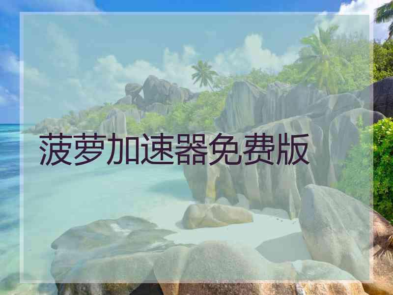 菠萝加速器免费版