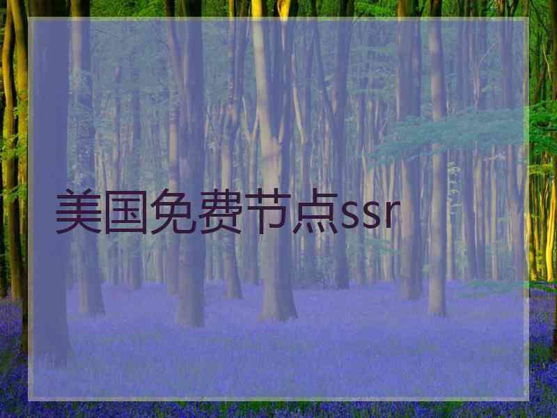 美国免费节点ssr