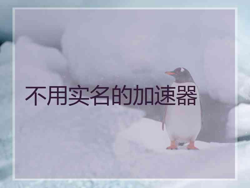 不用实名的加速器