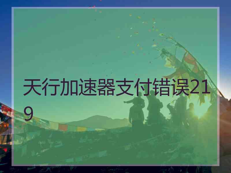 天行加速器支付错误219