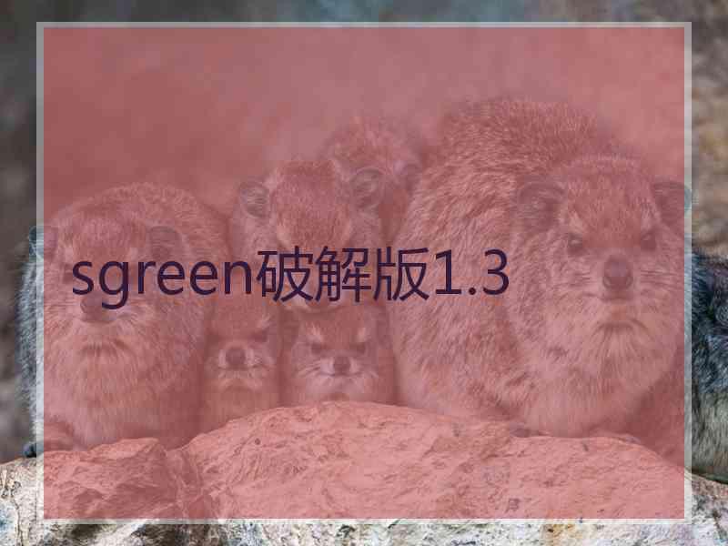sgreen破解版1.3