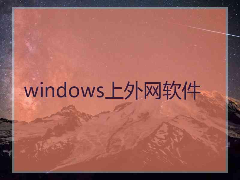 windows上外网软件