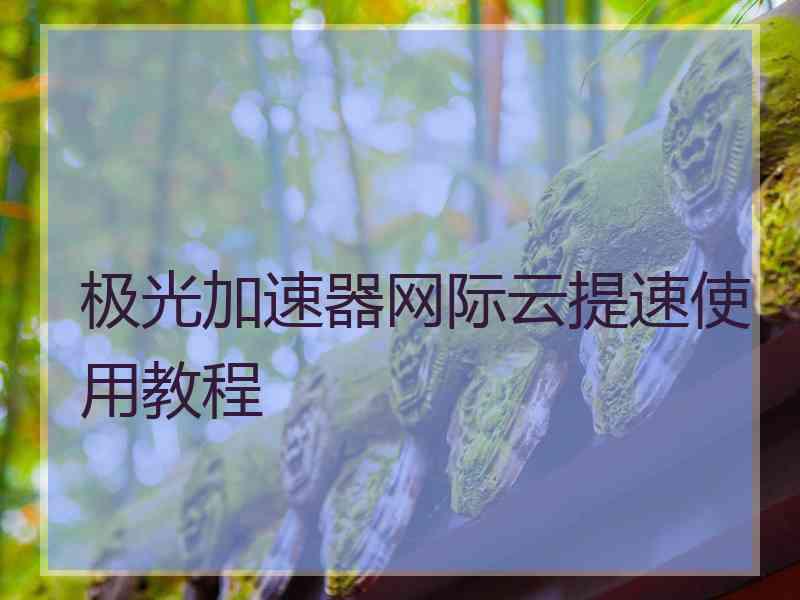 极光加速器网际云提速使用教程