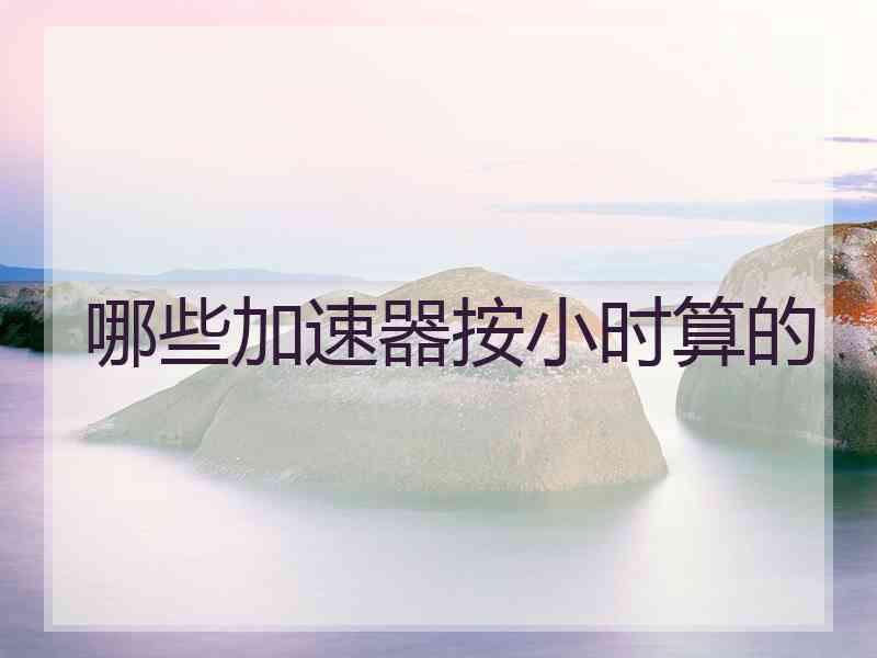 哪些加速器按小时算的