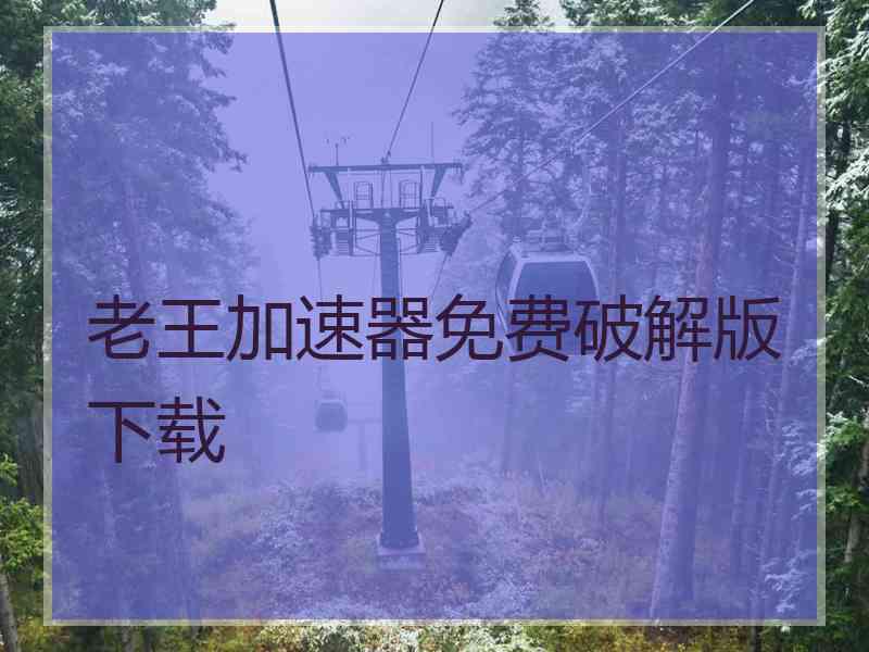 老王加速器免费破解版下载