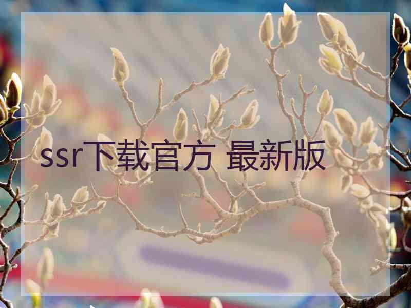 ssr下载官方 最新版
