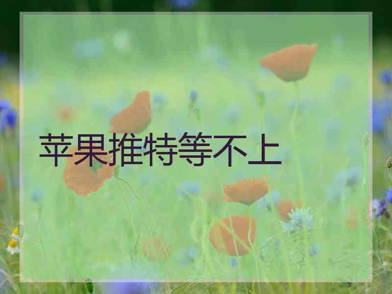 苹果推特等不上