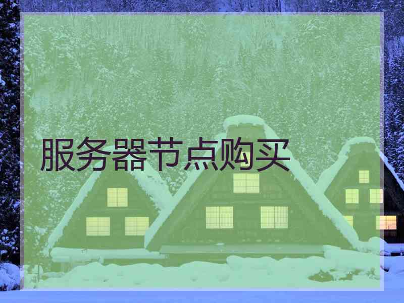 服务器节点购买