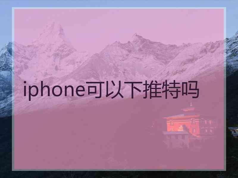 iphone可以下推特吗