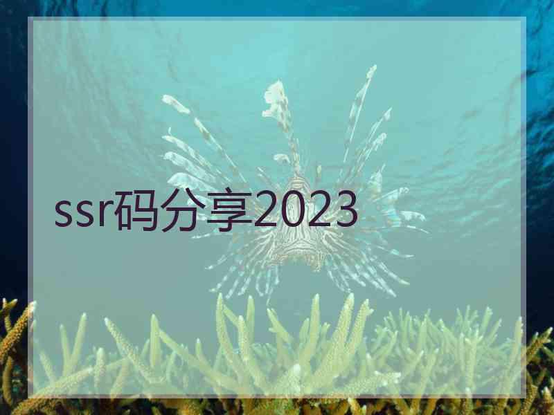 ssr码分享2023