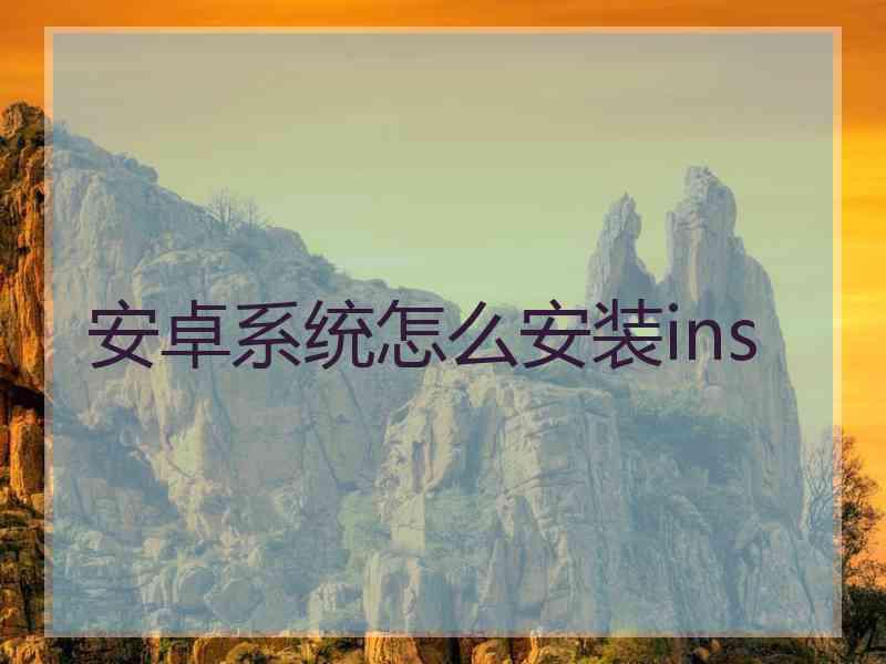 安卓系统怎么安装ins