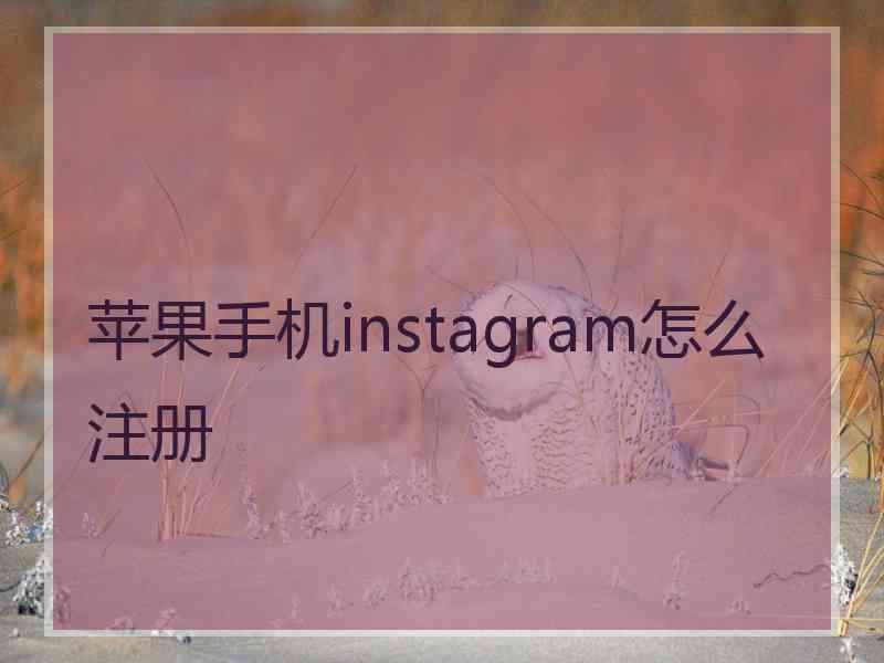 苹果手机instagram怎么注册