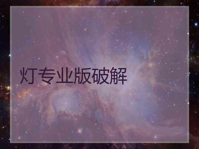 灯专业版破解