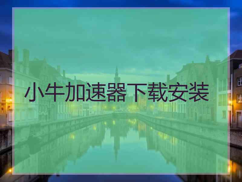 小牛加速器下载安装