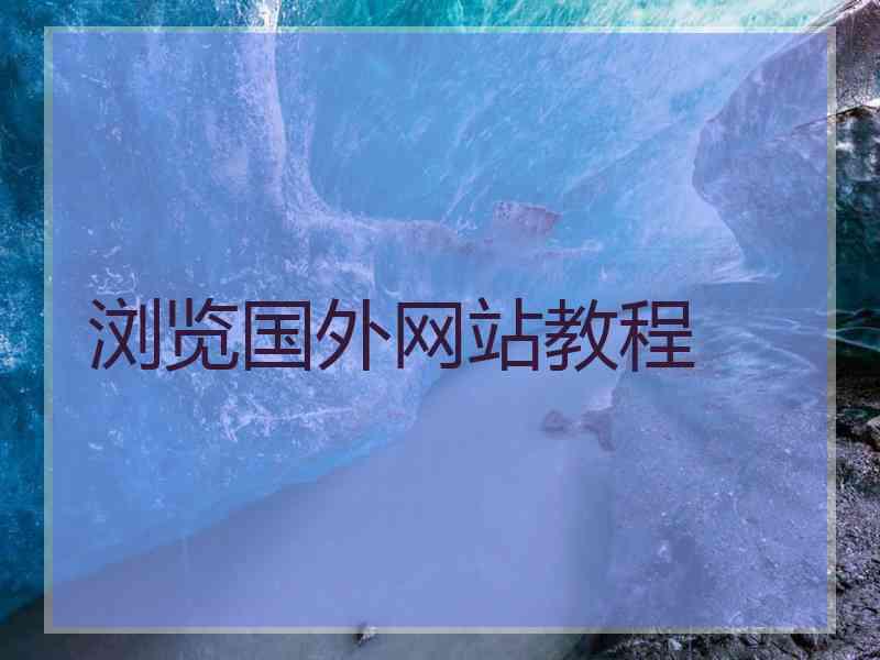浏览国外网站教程