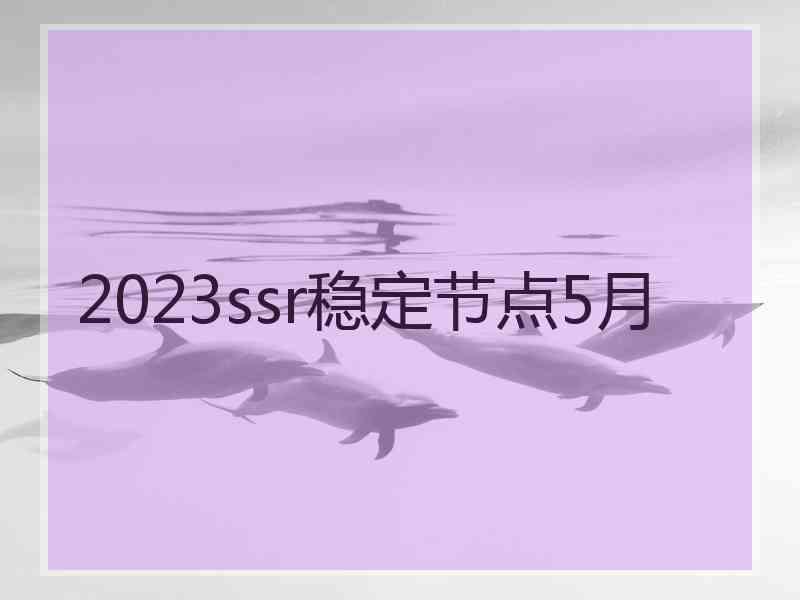2023ssr稳定节点5月