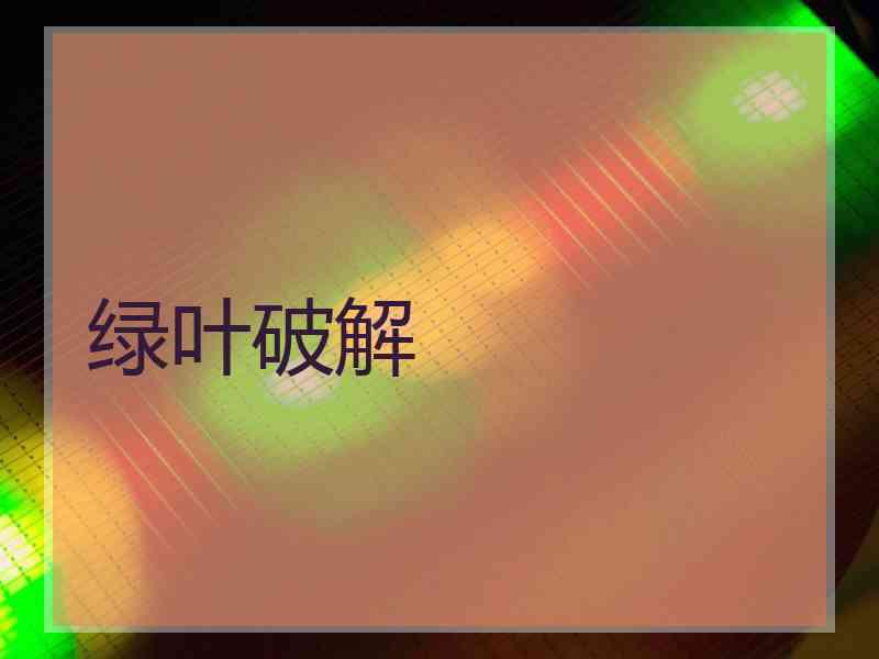 绿叶破解