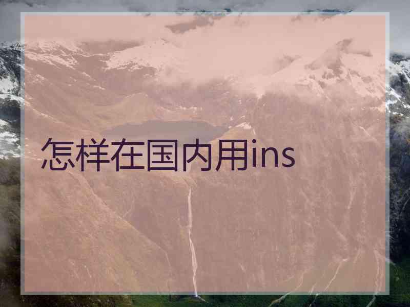 怎样在国内用ins