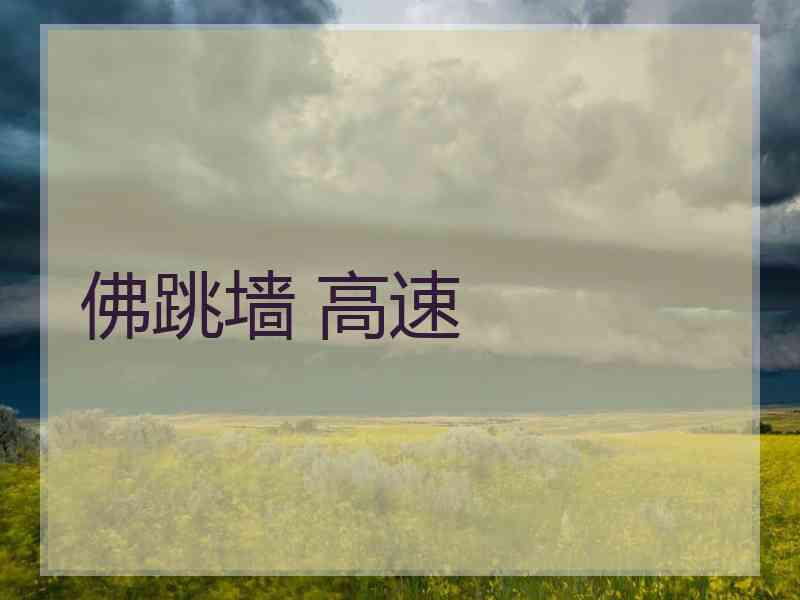 佛跳墙 高速