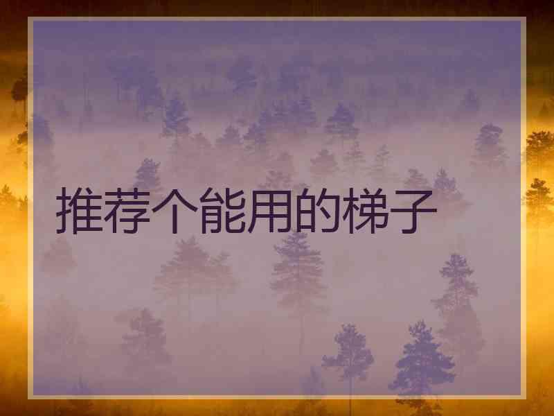 推荐个能用的梯子