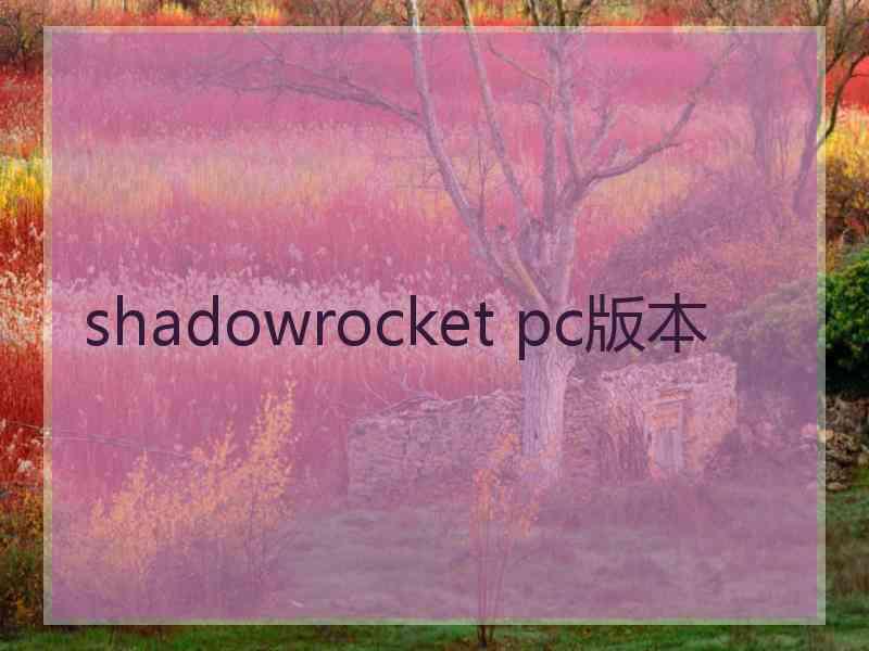 shadowrocket pc版本