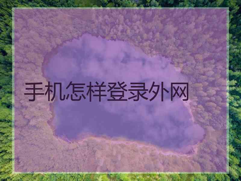 手机怎样登录外网