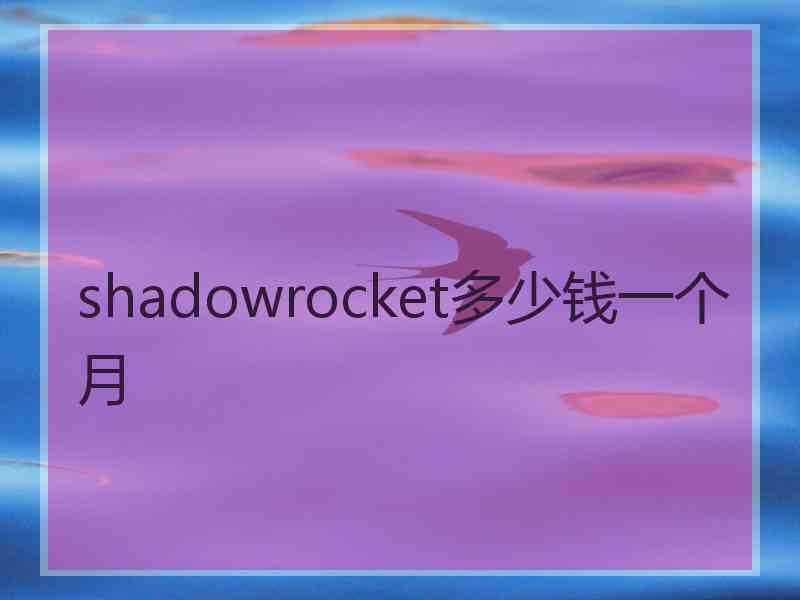 shadowrocket多少钱一个月