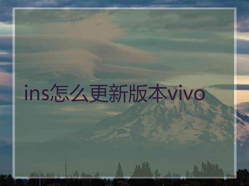 ins怎么更新版本vivo