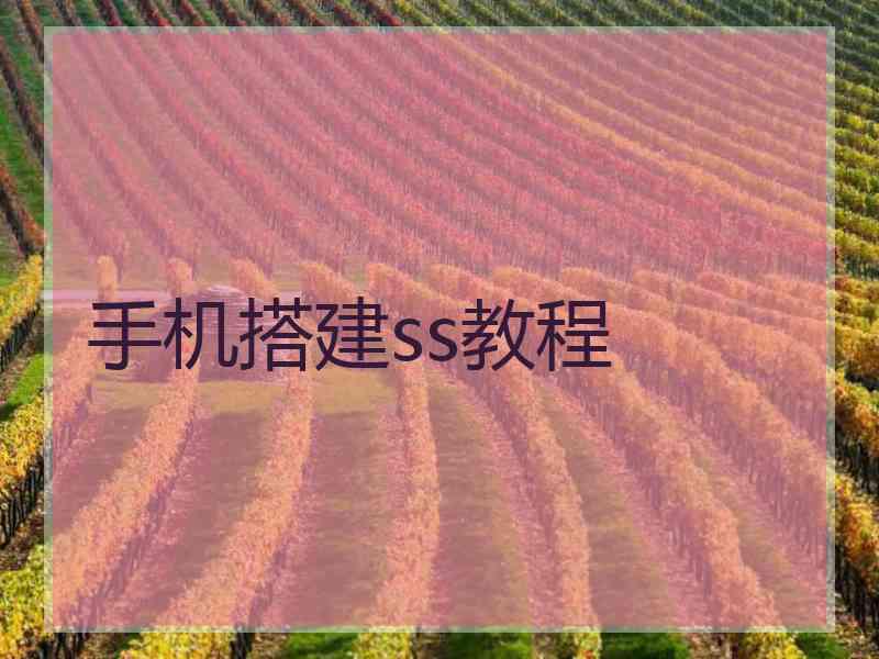 手机搭建ss教程