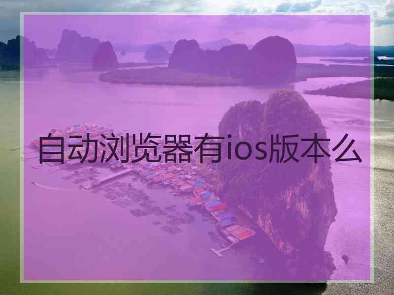 自动浏览器有ios版本么