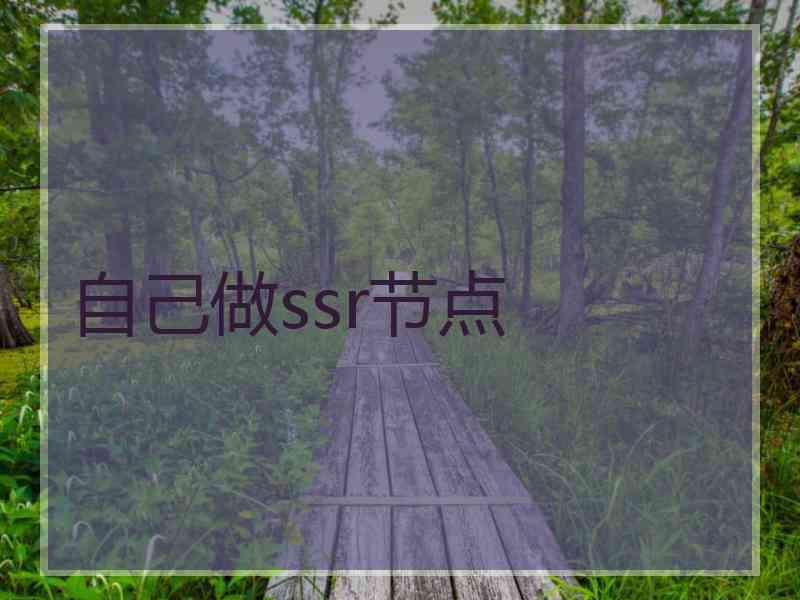 自己做ssr节点