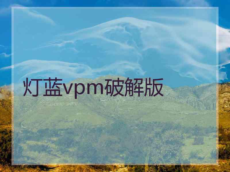 灯蓝vpm破解版