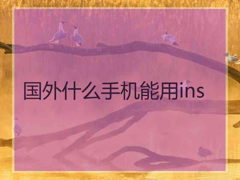 国外什么手机能用ins